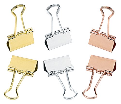 moses. 80826 Papierklemmen, 6 Papierklammern im Set, gold/silber/kupfer von moses