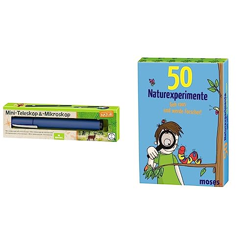 moses. Expedition Natur Mini-Teleskop & -Mikroskop & Moses MOS21079 50 Naturexperimente GEH Raus und werde Forscher! | Kinderbeschäftigung | Kartenset von moses