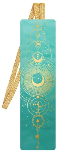 moses. libri_x Lesezeichen mit Band Mond Cosmic türkis 17,5 cm von moses