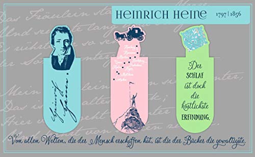 moses. libri_x Literarische Magnetlesezeichen Heinrich Heine, 3er Set magnetisches Lesezeichen, charmant illustriert & perfekt für Vielleser von moses