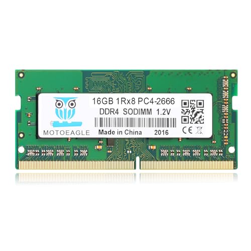 16GB 1RX8 DDR4 2666 MHz SODIMM PC4-21300 (PC4-2666V) Non-ECC Laptop RAM Arbeitsspeicher Unbuffered Dual Rank 260 Pin von motoeagle