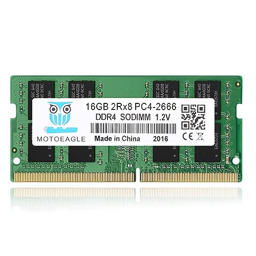 16GB DDR4 2666MHz (DDR4-2666) PC4-21300 (PC4-2666V) Non-ECC Unbuffered 1.2V CL19 2Rx8 Dual Rank 260 Pin SODIMM Laptop Notebook PC Memory RAM von motoeagle