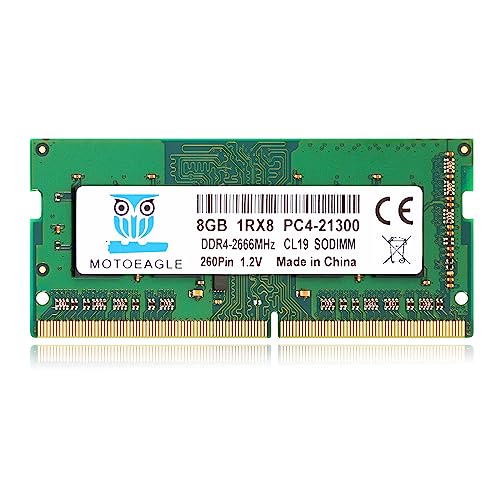 8GB 1RX8 DDR4 2666MHz PC4-21300 (PC4-2666V) CL19 SODIMM 1.2V 260-Pin Non-ECC SO-DIMM Laptop Notebook RAM Memory Module von motoeagle