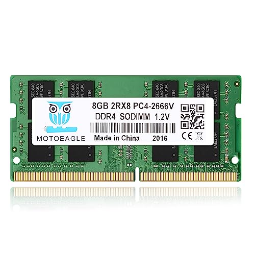 [DDR4-RAM] 8 GB DDR4 2666 MHz PC4-21300 (PC4-2666V) CL19 SODIMM 1,2 V 260-Pin Nicht-ECC SO-DIMM Laptop Notebook Arbeitsspeicher von motoeagle