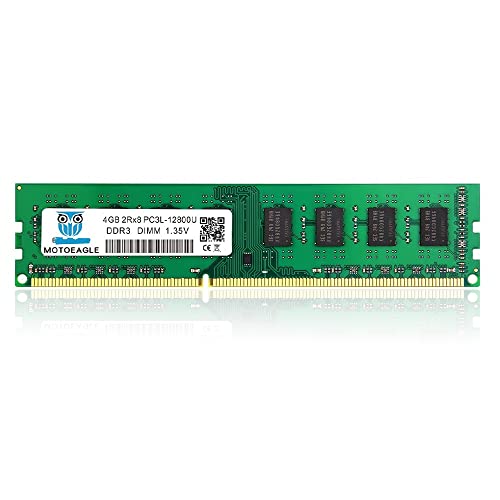 Motoeagle 4GB 2Rx8 PC3L 12800U 1600MHz DDR3 DIMM RAM DDR3L 1600 1.35V CL11 PC3 12800 240-Pin Non-ECC Desktop PC Arbeitsspeicher von motoeagle