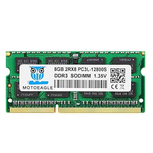 Motoeagle DDR3L-1600 SODIMM 8GB 2Rx8 PC3L 12800S 204-Pin RAM DDR3 12800 PC3 1600MHz 1.35V CL11 Laptop Notizbuch Arbeitsspeicher von motoeagle