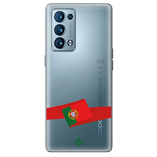 Movilshop Schutzhülle für Oppo Reno 6 Pro 5G, Flagge Länder [ Flagge Portugal ] aus flexiblem Silikon, transparent, Schutzhülle für Smartphone von ms móvil shop