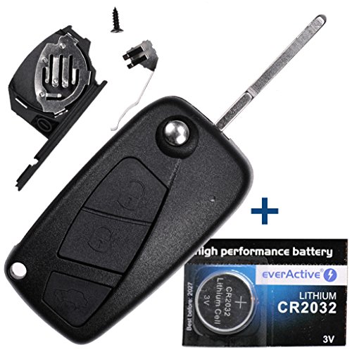 Auto Klapp Schlüssel Funk Fernbedienung 1x Gehäuse 3 Tasten + 1x Rohling HU100 + 1x CR2032 Batterie für FIAT Citroen Peugeot Iveco Lancia Auto Klapp Schlüssel Funk Fernbedienung 1x Gehäuse 3 Tasten + 1x Rohling HU100 + 1x CR2032 Batterie für FIAT Citroen Peugeot Iveco Lancia von mt key