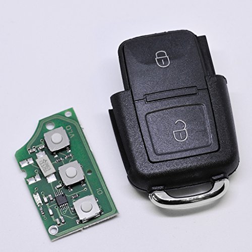 Auto Schlüssel Funk Fernbedienung 1x Gehäuse + 1x 433,9 MHz Sender Sendeeinheit 1J0959753N + 1x Batterie von mt-key