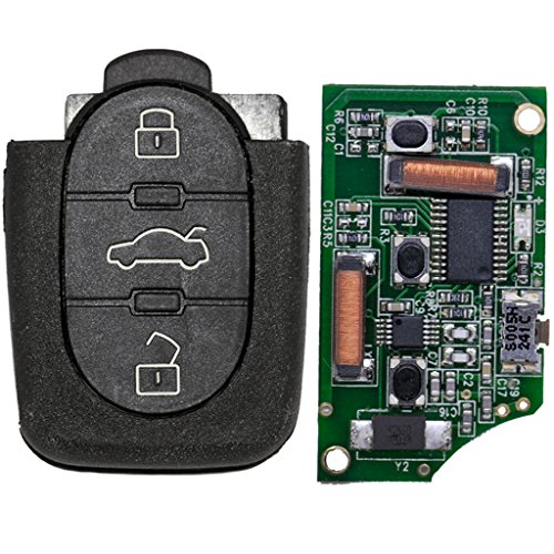 Auto Schlüssel Funk Fernbedienung 1x Gehäuse + 1x 433,9 MHz Sender Sendeeinheit 4D0837231N + 1x Batterie für Audi von mt-key