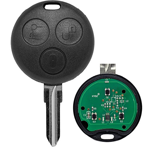 Auto Schlüssel Funk Fernbedienung 1x Gehäuse + 1x Rohling + 1x Sendeeinheit 433/434 MHz + 1x Batterie für SMART 450 von mt-key