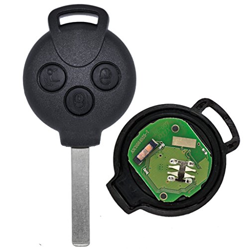 Auto Schlüssel Funk Fernbedienung 1x Gehäuse + 1x Rohling + 1x Sendeeinheit 433/434 MHz + 1x Batterie für SMART 451 von mt-key