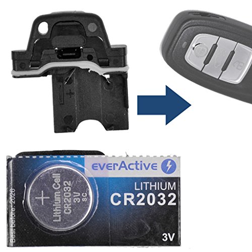 Batteriehalter Batterieclip + 1x CR2032 Batterie für Audi Q3 Q5 A4 S4 A5 S5 R8 TT Smartkey Schlüssel von mt key
