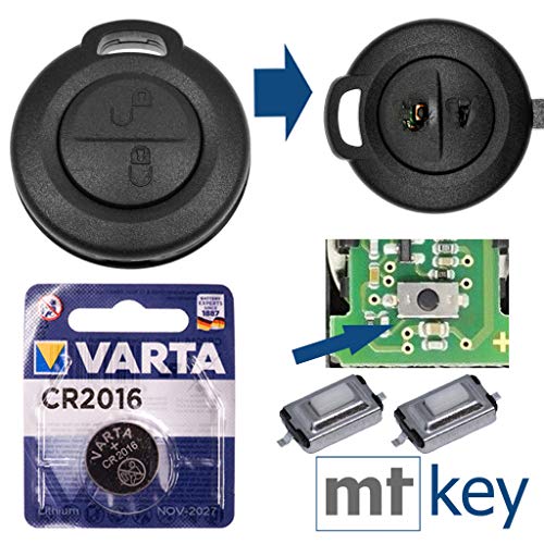 Repair Reparatur Satz Auto Schlüssel Austausch Gehäuse mit 2 Tasten + Drucktasten + Batterie kompatibel mit Mitsubishi Colt Smart 454 Forfour Gehäuse Repair Reparatur Satz Auto Schlüssel Austausch Gehäuse mit 2 Tasten + Drucktasten + Batterie kompatibel mit Mitsubishi Colt Smart 454 Forfour Gehäuse von mt key