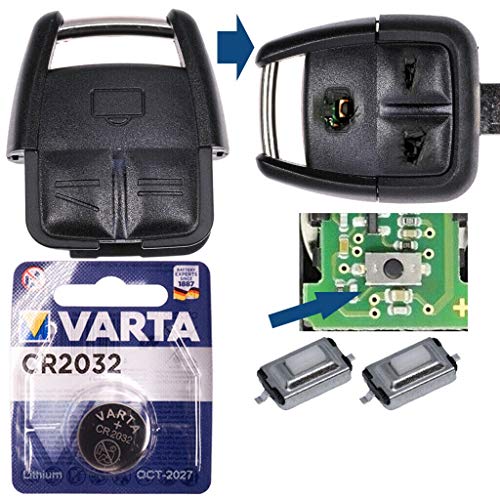 Repair Reparatur Satz Auto Schlüssel Austausch Gehäuse mit 3 Tasten + Drucktaster + Batterie kompatibel mit Opel Vectra C Signum Repair Reparatur Satz Auto Schlüssel Austausch Gehäuse mit 3 Tasten + Drucktaster + Batterie kompatibel mit Opel Vectra C Signum von mt key