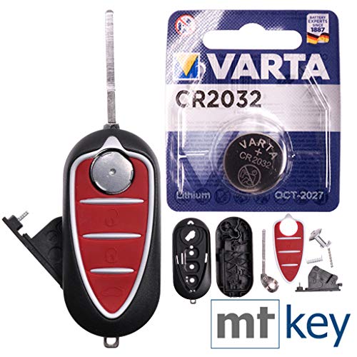 Repair Reparatur Satz Auto Schlüssel Austausch Gehäuse mit 3 Tasten + Rohling + Batterie kompatibel mit Alfa Romeo Mito 2008-2013 Repair Reparatur Satz Auto Schlüssel Austausch Gehäuse mit 3 Tasten + Rohling + Batterie kompatibel mit Alfa Romeo Mito 2008-2013 von mt key