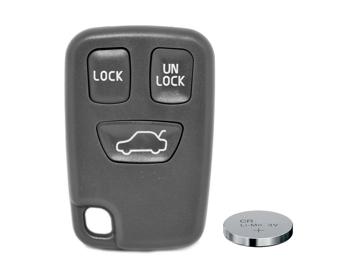 mt-key Auto Schlüssel Reparatur Ersatz Gehäuse 3 Tasten + 1x passende CR2032 Knopfzelle, CR2016 (3 V), für Volvo S40 C70 V40 S70 V70 Funk Fernbedienung von mt-key