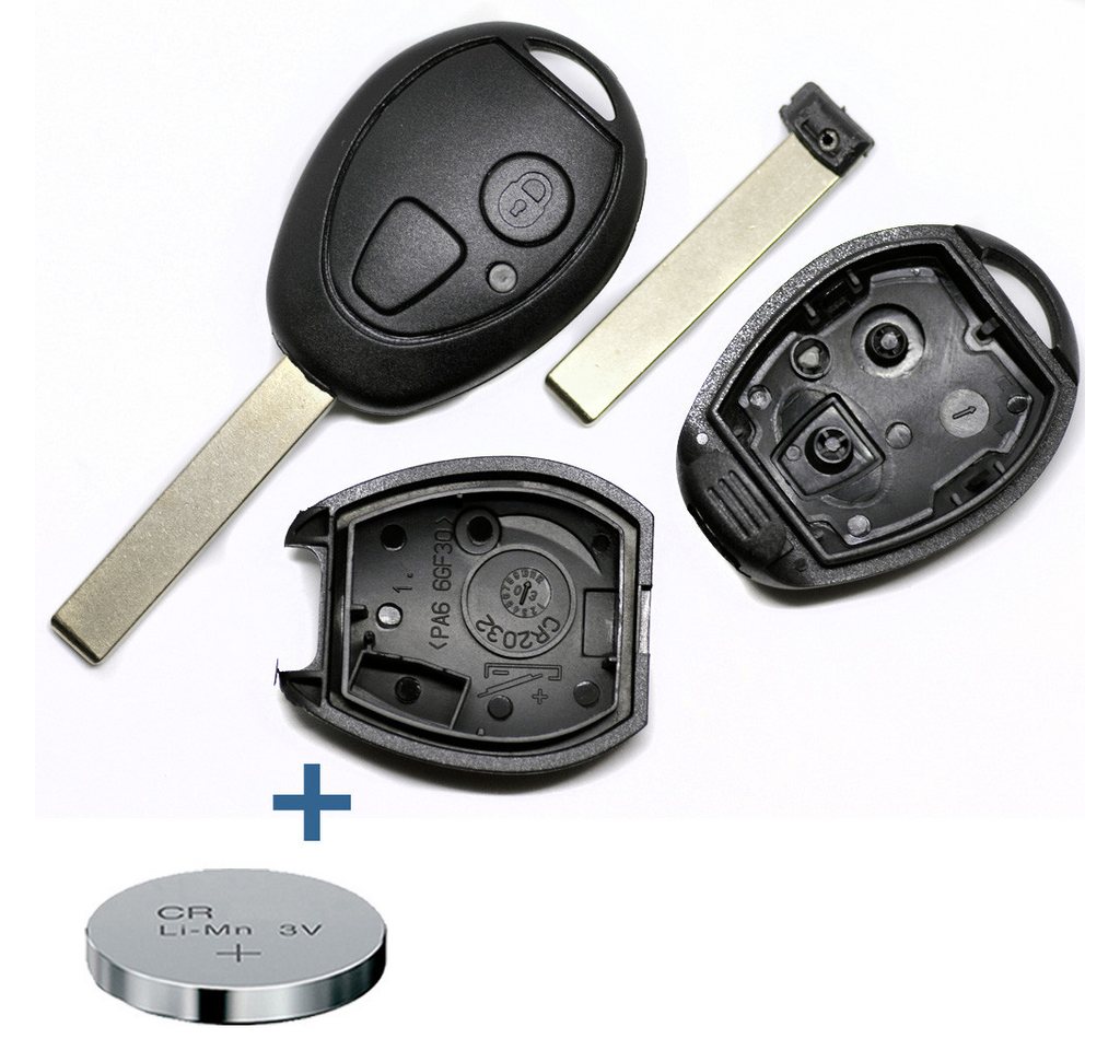 mt-key Auto Schlüssel Reparatur Gehäuse + 1x Rohling + 1x passende CR2032 Knopfzelle, CR2032 (3 V), für MINI Funk Fernbedienung von mt-key
