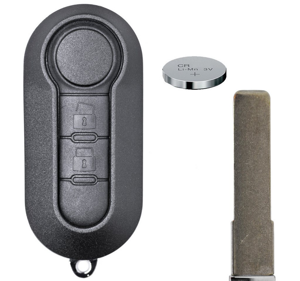 mt-key Klapp Schlüssel Reparatur Gehäuse 2 Tasten + 1x passende CR2032 Knopfzelle, CR2032 (3 V), für FIAT IVECO DAILY ab 2006 Funk Fernbedienung von mt-key