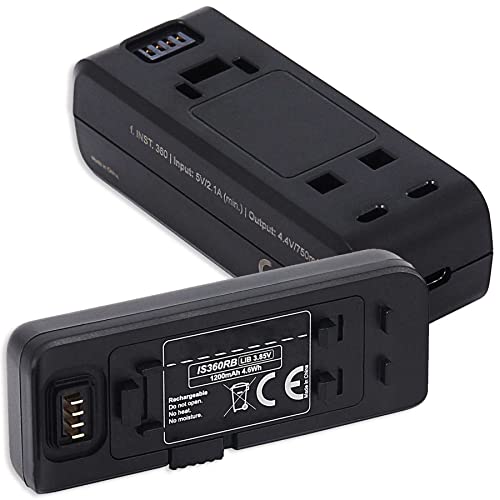 1x Akku-Basis + Dual-Ladegerät (USB) kompatibel mit Insta 360 One R, One RS Action Cam [1200mAh - 3.85V - Li Ion - 100% kompatibel] von mtb more energy
