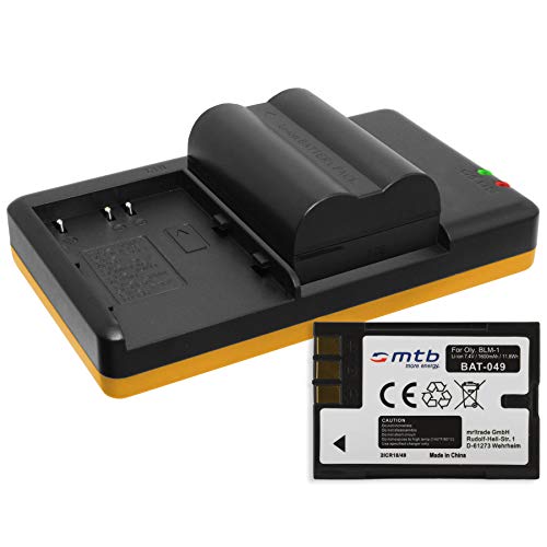 2 Akkus + Dual-Ladegerät (USB) für BLM-1 / Olympus E-3, E-5, E-30, E-300, E-330, E-520 / C-7070, C-8080 … s.Liste - inkl. Micro-USB-Kabel von mtb more energy