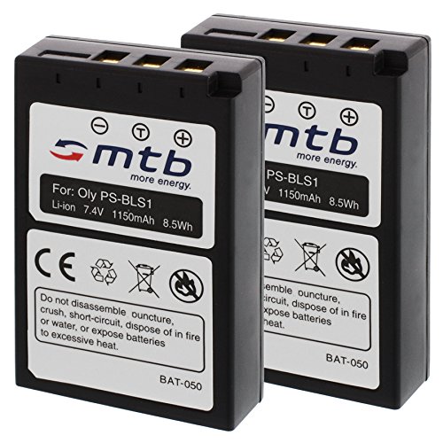 2X Akku BLS-1 für Olympus Pen EP-1, E-P2, E-P3, E-PL1, E-PL3, E-PL7 / E-410, E-420, E-450 … - s. Liste von mtb more energy