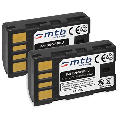 2X Akku BN-VF808 für JVC GR-D... / GZ-HD... / GZ-MG... / GZ-MS... / GY-HM100 / GS-TD1 - Siehe Kompatibilitätsliste! von mtb more energy