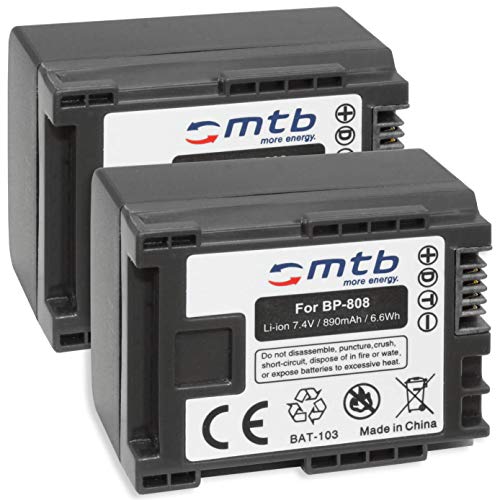 2X Akku BP-808 für LEGRIA FS22, FS36, FS37, FS46, FS200, FS305 … (Siehe Liste) von mtb more energy