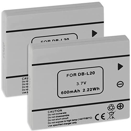 2X Akku DB-L20 kompatibel mit Sanyo XACTI DMX-C1, DSC-C4, DSC-C5, DSC-E6, DSC-J4 von mtb more energy