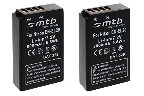 2X Akku EN-EL20 für Nikon 1 AW1, 1 J1, 1 J2, 1 J3, 1 S1, Coolpix A 2X Akku EN-EL20 für Nikon 1 AW1, 1 J1, 1 J2, 1 J3, 1 S1, Coolpix A von mtb more energy