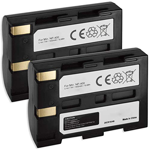2X Akku NP-400 für Konica-Minolta Dimage A1, A2, Dynax 5D, 7D, Maxxum 5D, 7D von mtb more energy