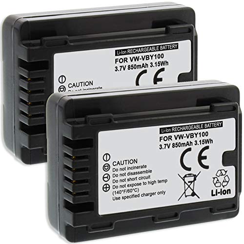 2X Akku VW-VBY100 kompatibel mit Panasonic HC-V10, V110 2X Akku VW-VBY100 kompatibel mit Panasonic HC-V10, V110 von mtb more energy