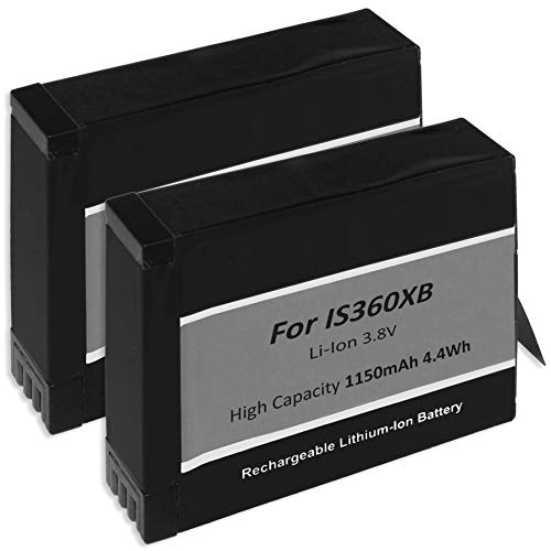 2X Akku kompatibel zu CINOXBT, CINOXBT/A für Insta360 One X 360 Action Cam [Li-Ion / 1150mAh / 3.8V] von mtb more energy