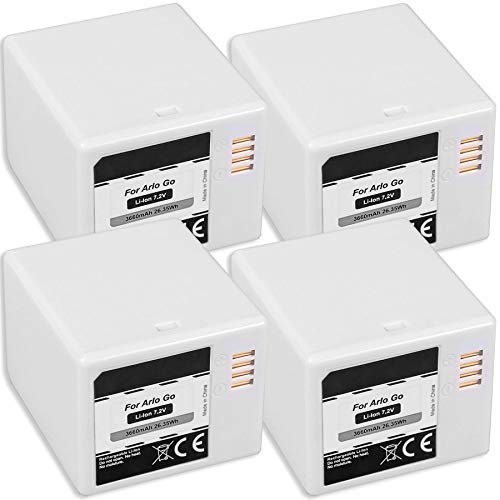 4X Akku kompatibel mit Arlo Go [Li-Ion - 3660mAh - 7.2V - ersetzt Original-Akku VMA4410] von mtb more energy