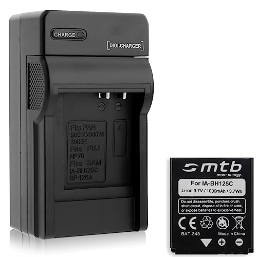 Akku + Ladegerät (KFZ, Netz) für Samsung IA-BH125C / Pentax/Ricoh/Sigma... - Siehe Liste von mtb more energy