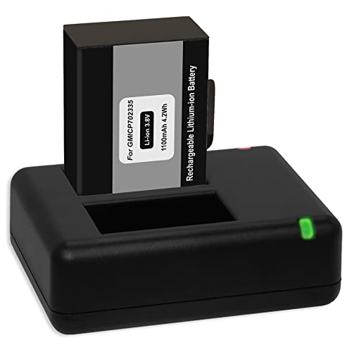Ersatz-Akku + Dual-Ladegerät (USB) für Garmin Virb 360 Actioncam [1100 mAh / 3.8V / Li-Ion] - inkl. Micro-USB-Kabel von mtb more energy