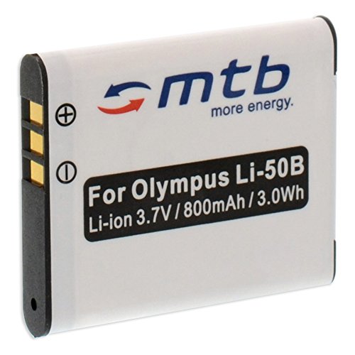 Ersatz-Akku Li-50b kompatibel mit Olympus VH-510, VH-520, VR-340, VR-350, VR-360, XZ-1, XZ-10 … (Siehe Liste) von mtb more energy