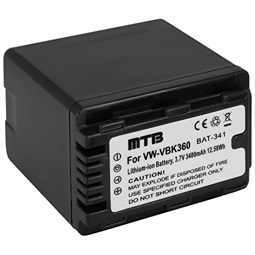 Ersatz-Akku VW-VBK360 kompatibel mit Panasonic HDC-TM80, TM90 / HC-V700, V700M, V707, V707M... (Siehe Liste) von mtb more energy
