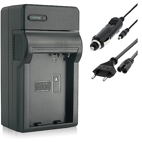 Ladegerät (Netz/KFZ) für EN-EL23 / Nikon Coolpix B700, P600, P610, P900, S810c von mtb more energy