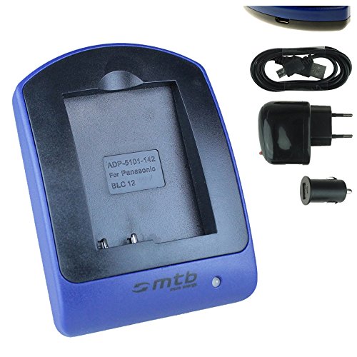 Ladegerät (USB, KFZ, Netz) kompatibel mit Panasonic DMW-BLC12 / Leica BP-DC12 BPDC12 / Sigma BP-51 BP51 … kompatible Kameramodelle Siehe Liste von mtb more energy