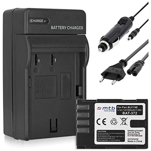 Ladegerät + Akku DMW-BLF19 kompatibel mit Panasonic Lumix DC-GH5(s) / DC-G9 / DMC-GH3, GH4(R/U/H/A) / Sigma BP-61 für Sigma sd Quattro (H) von mtb more energy