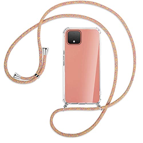 mtb more energy® Handykette kompatibel mit Google Pixel 4 XL (6.3'') - Rainbow - Smartphone Hülle zum Umhängen - Anti Shock Full TPU Case von mtb more energy