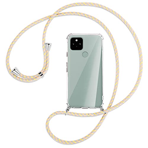 mtb more energy® Handykette kompatibel mit Google Pixel 5 (6.0'') - Vintage Flowers - Smartphone Hülle zum Umhängen - Anti Shock Full TPU Case von mtb more energy