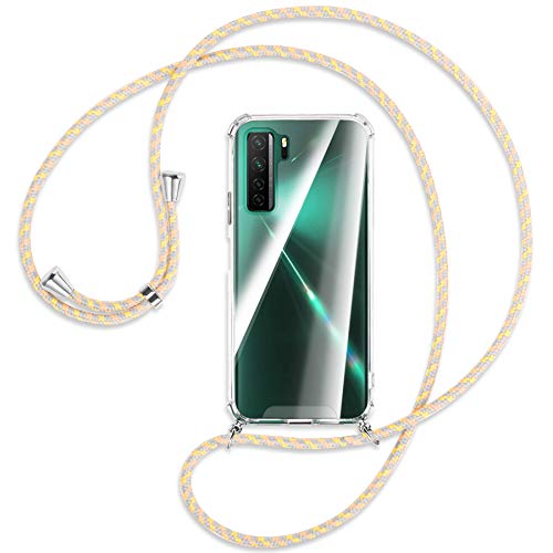 mtb more energy® Handykette kompatibel mit Huawei P40 Lite 5G, Nova 7 SE (6.5'') - Vintage Flowers - Smartphone Hülle zum Umhängen - Anti Shock Strong TPU Case von mtb more energy