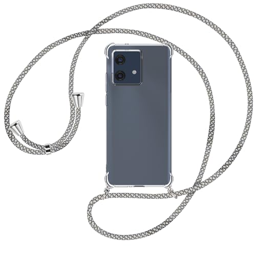 mtb more energy® Handykette kompatibel mit Motorola Edge 40 Neo - Fancy Fishnet - Smartphone Hülle zum Umhängen - Anti Shock Full TPU Case von mtb more energy