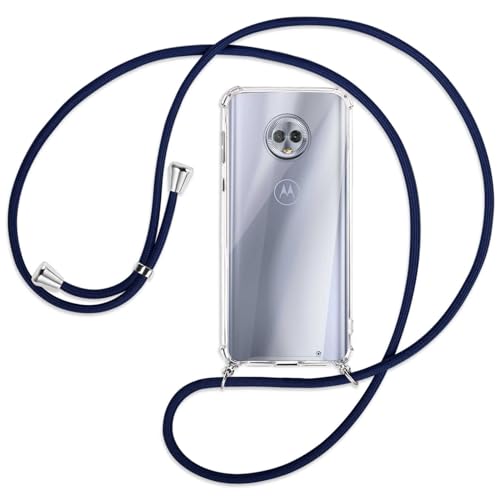 mtb more energy Handykette kompatibel mit Motorola Moto G6 Plus, G6+ (5.9'') - dunkelblau - Smartphone Hülle zum Umhängen - Anti Shock Full TPU Case von mtb more energy