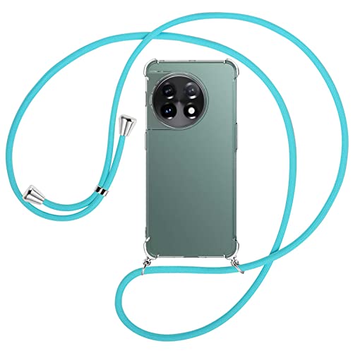 mtb more energy® Handykette kompatibel mit OnePlus 11 - türkis - Smartphone Hülle zum Umhängen - Anti Shock Full TPU Case von mtb more energy