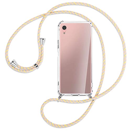 mtb more energy® Handykette kompatibel mit Sony Xperia XA1 Plus (5.5'') - Vintage Flowers - Smartphone Hülle zum Umhängen - Anti Shock Strong TPU Case von mtb more energy