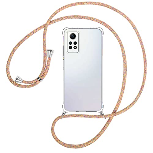 mtb more energy® Handykette kompatibel mit Xiaomi Redmi Note 12 Pro 4G - Rainbow - Smartphone Hülle zum Umhängen - Anti Shock Full TPU Case von mtb more energy