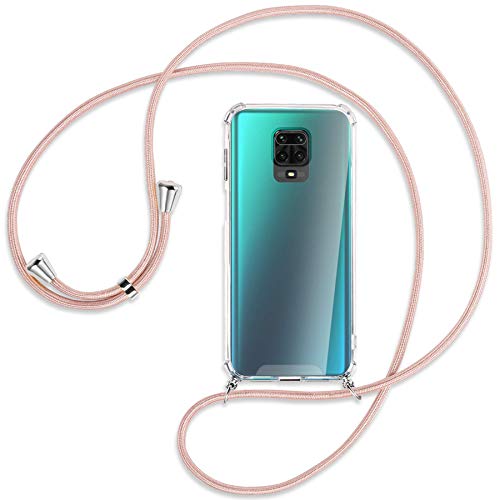 mtb more energy® Handykette kompatibel mit Xiaomi Redmi Note 9s, Note 9 Pro (6.67'') - roségold - Smartphone Hülle zum Umhängen - Anti Shock Strong TPU Case von mtb more energy